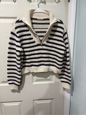 Marine Layer Montecito Cropped Half-Zip sweater
